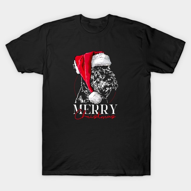 Funny Santa Airedale Terrier Merry Christmas dog mom T-Shirt by wilsigns